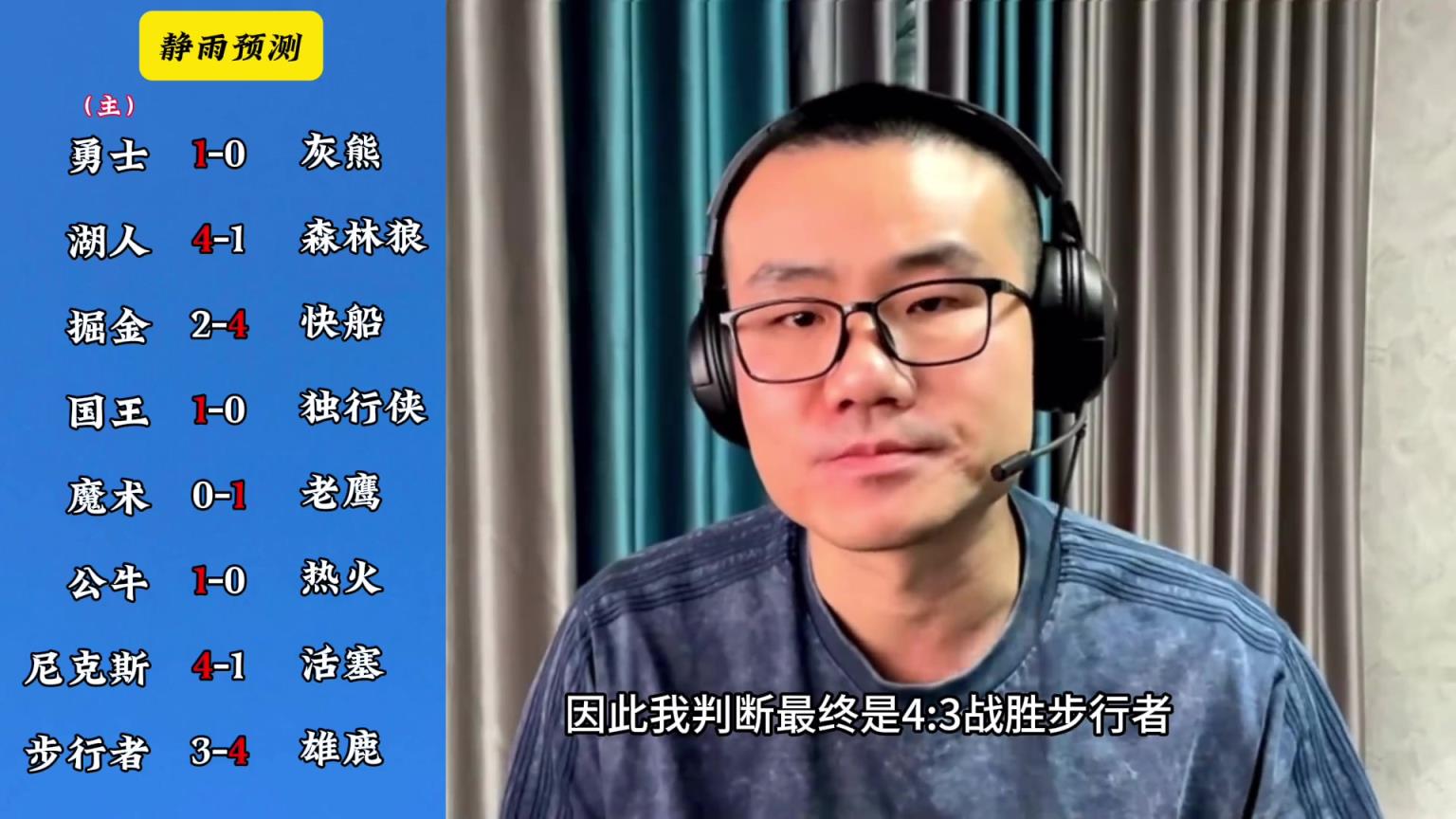 你同意嗎？靜雨對(duì)東西部季后賽球隊(duì)的預(yù)測(cè)：勇贏(yíng)熊 湖船尼鹿晉級(jí)